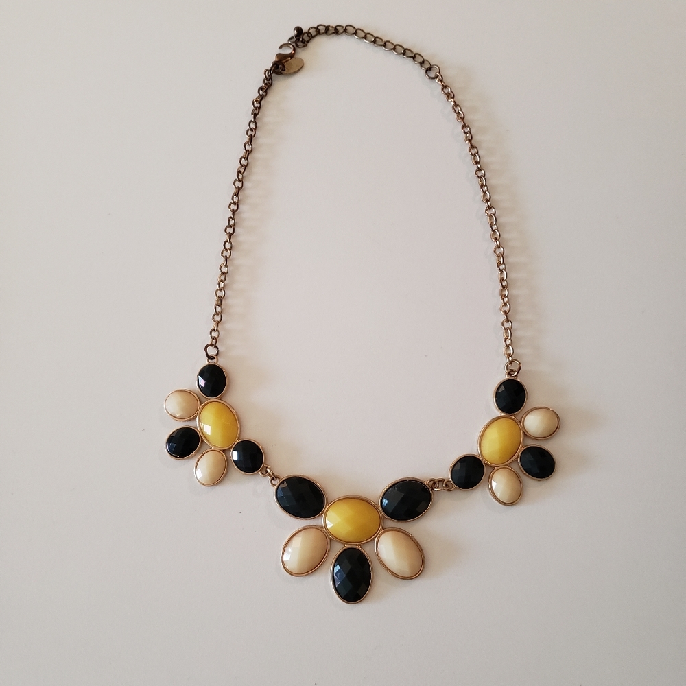 Yellow, White, and Navy Necklace